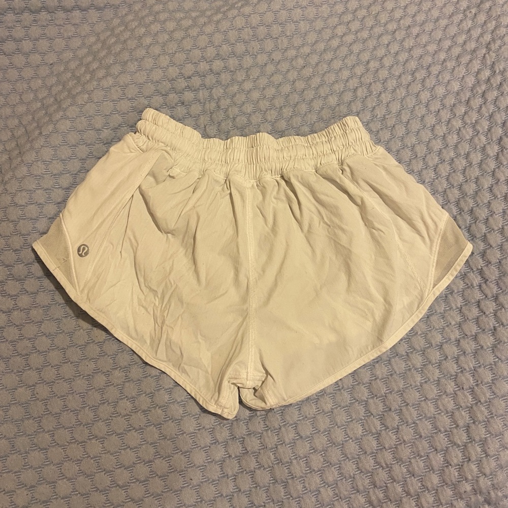 White Lululemon shorts, size XS
